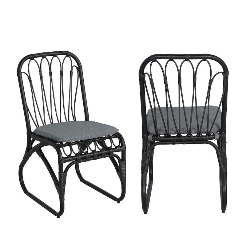 Christopher Knight Home- Alexandra Outdoor PE Wicker Dining Chairs with Cushions (Set of 2)