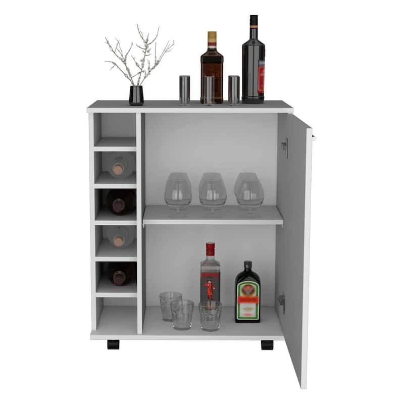 Wick Bar Cart with Integrated Wine Storage