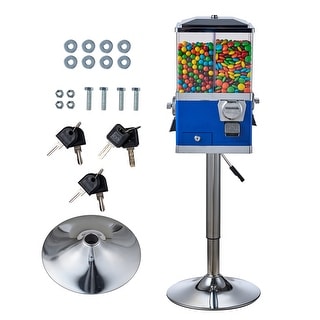 VEVOR Commercial Vending Machine, Four Compartment Rotatable Gumball and Candy Dispenser, Height Adjustable ,Blue - PC+metal
