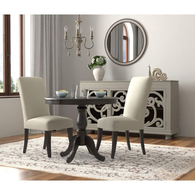 Round Solid Top Pedestal Dining Table - 42" - Espresso Brown