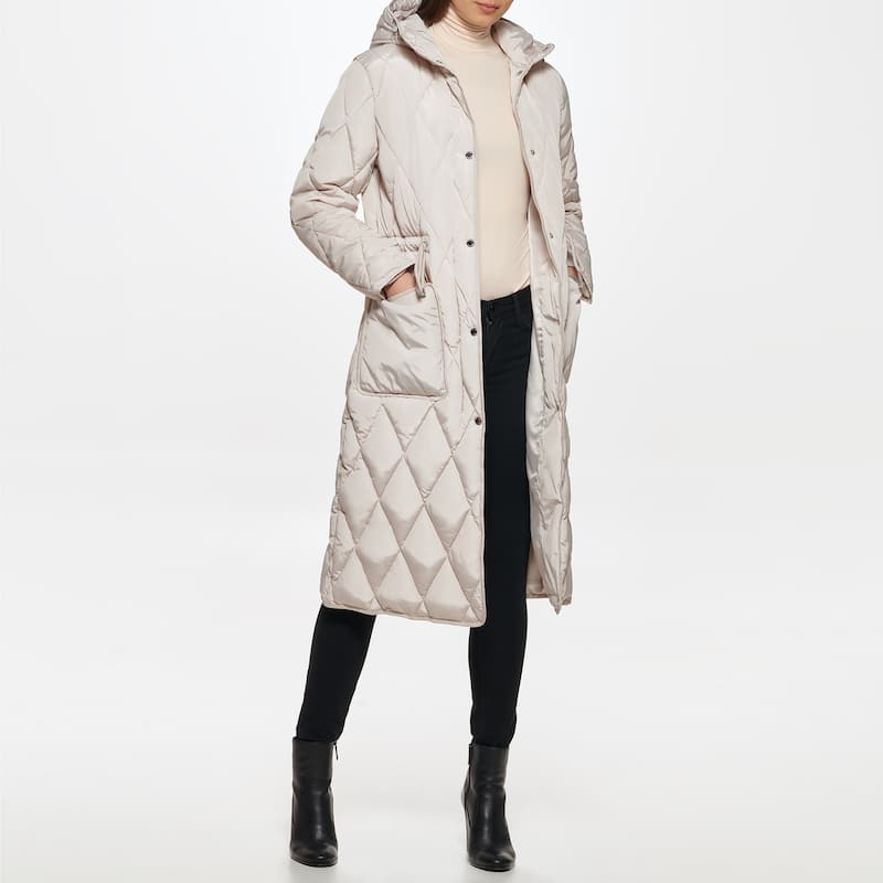 Kenneth Cole Women's Quilted Stadium Puffer Coat - Birch - S