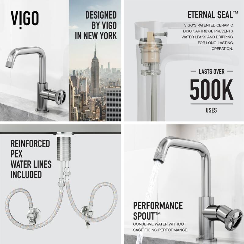 VIGO Cass 9" H Single Handle Single Hole Bathroom Faucet