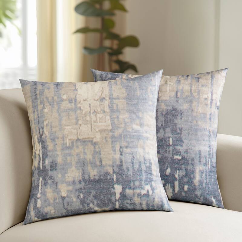 Exclusive Fabrics Printed Cotton Throw Pillow Covers 18 X 18 - Textured Decorative Pillow Covers (Set of 2)
