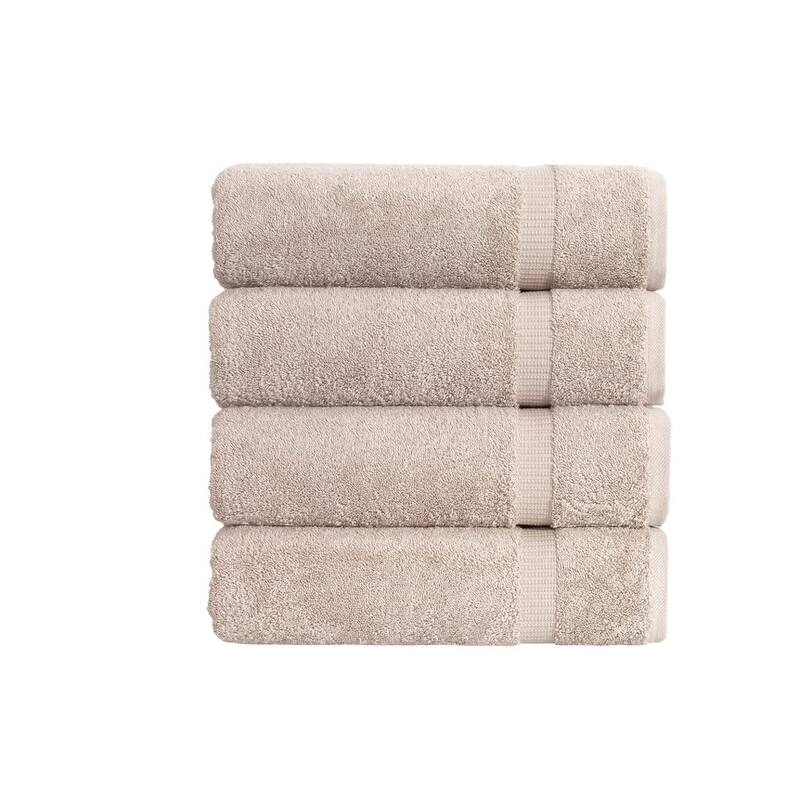 Royal Turkish Cotton Luxury Bath Towel Set & 100% Soft Turkish Cotton & Set of 4 Hotel Quality Towels - Taupe
