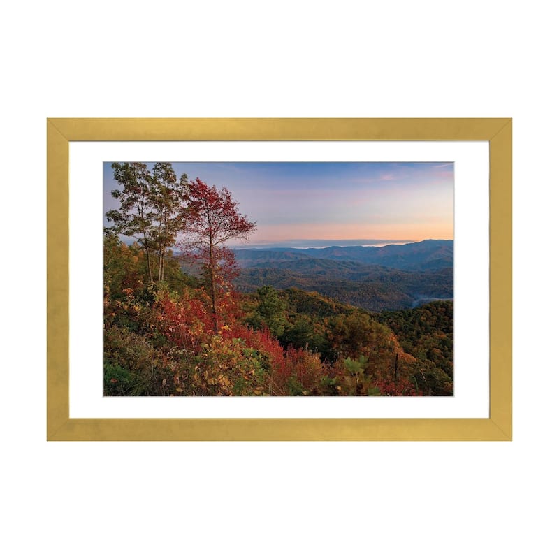 iCanvas "Blue Ridge Parkway Fall Sunset" by Dan Sproul - Gold - 16x24x1