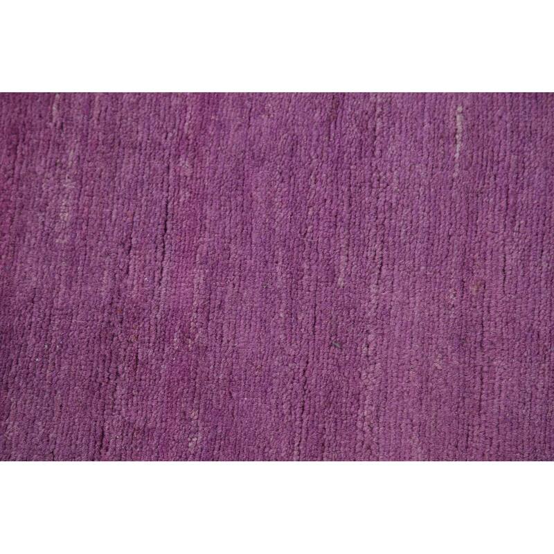 Purple Contemporary Gabbeh Oriental Foyer Rug Handmade Wool Carpet - 1'11"x 3'0"