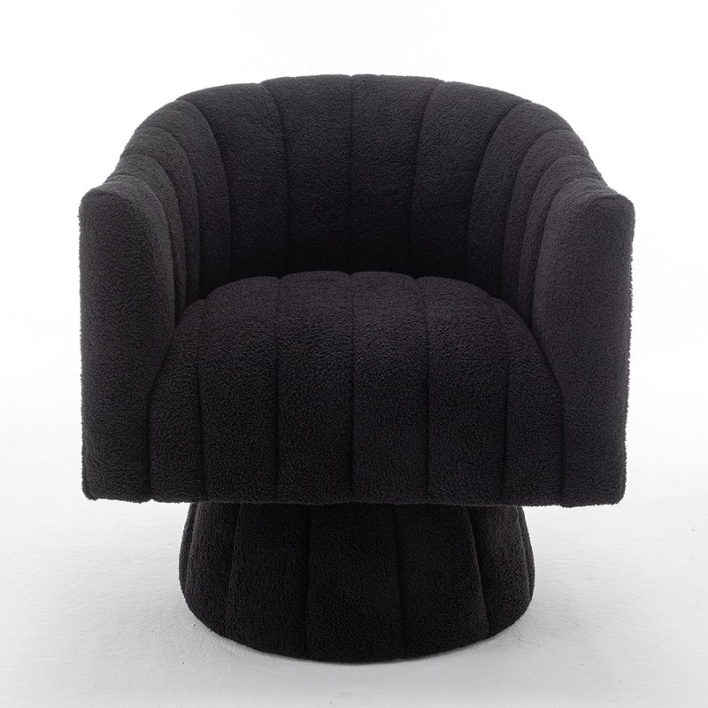 SEYNAR Modern Glam Velvet Upholstered Round Swivel Accent Barrel Chair Set of 2