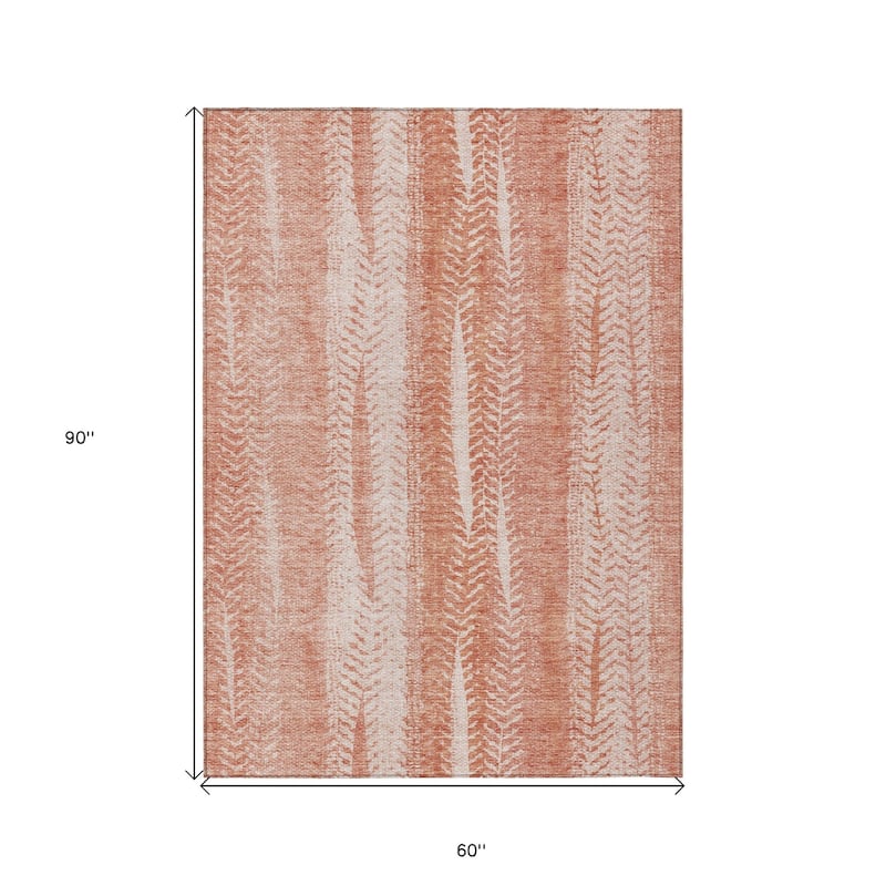 HomeRoots Botanical Leaves Transitional Rectangle Outdoor Rug