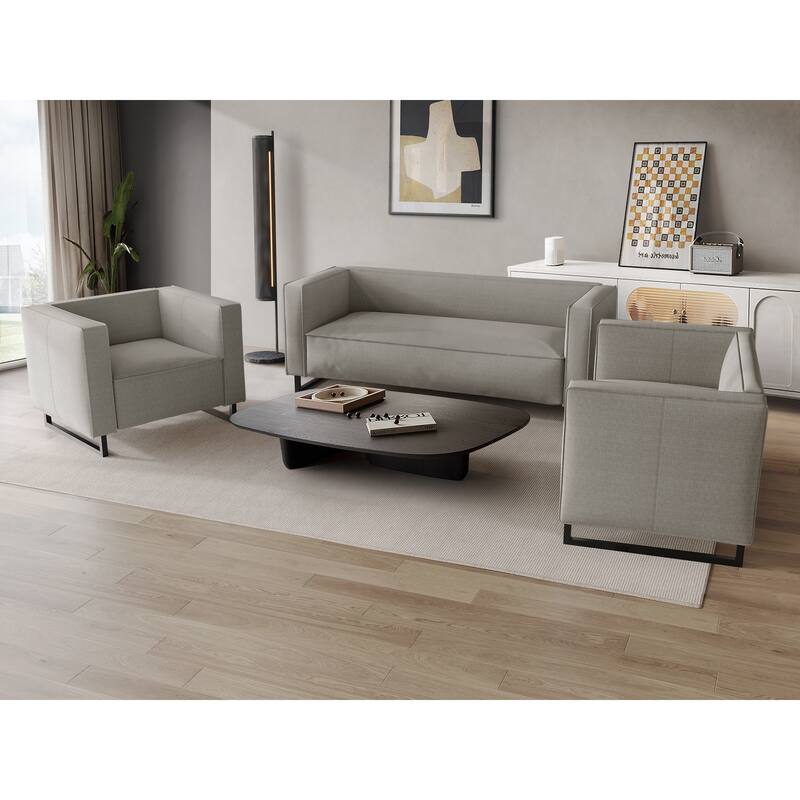CraftPorch Mid Century Modern 3- Pieces Upholstered Living Room Set