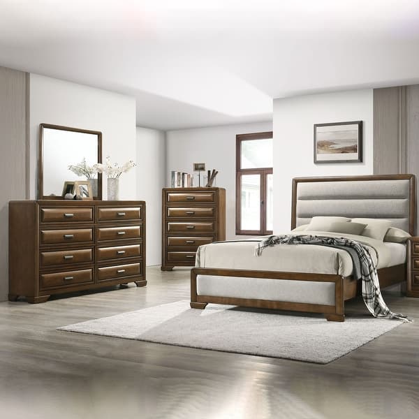 Islo Transitional Brown 8-Drawer 65.5 in. Dresser with Mirror