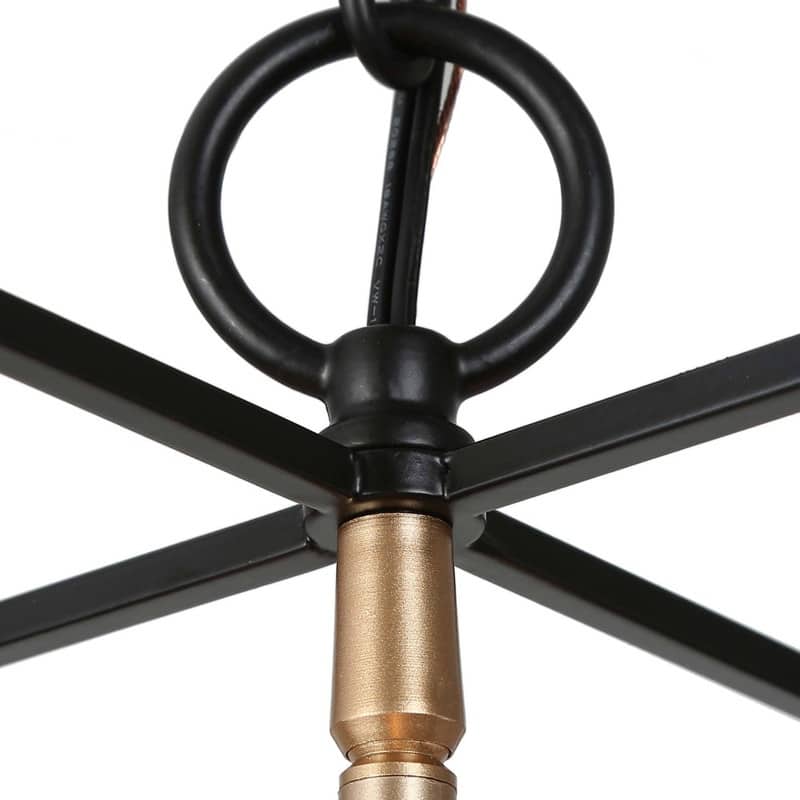 Twink Modern Black Gold 6-light Square Chandelier Starburst Pendant Light for Dining Room