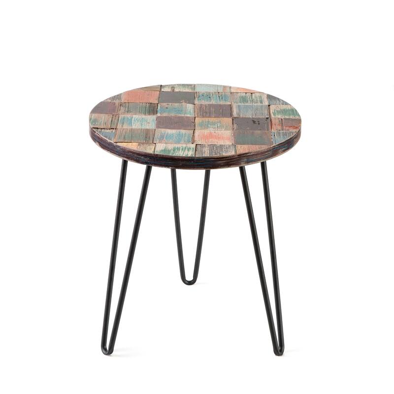 Greenage Reclaimed Wood End Table Living Room Night Stand Use