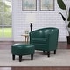 preview thumbnail 17 of 34, Carson Carrington Home Macedon Accent Chair with Ottoman Forest Green Faux Leather