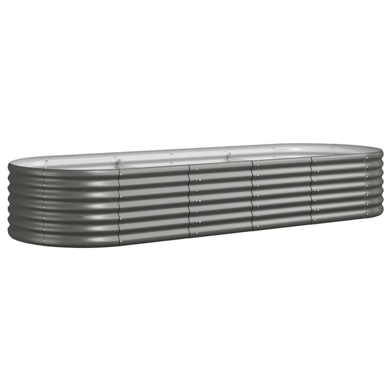 vidaXL Raised Garden Bed Raised Flower Bed Galvanized Steel Outdoor Planter