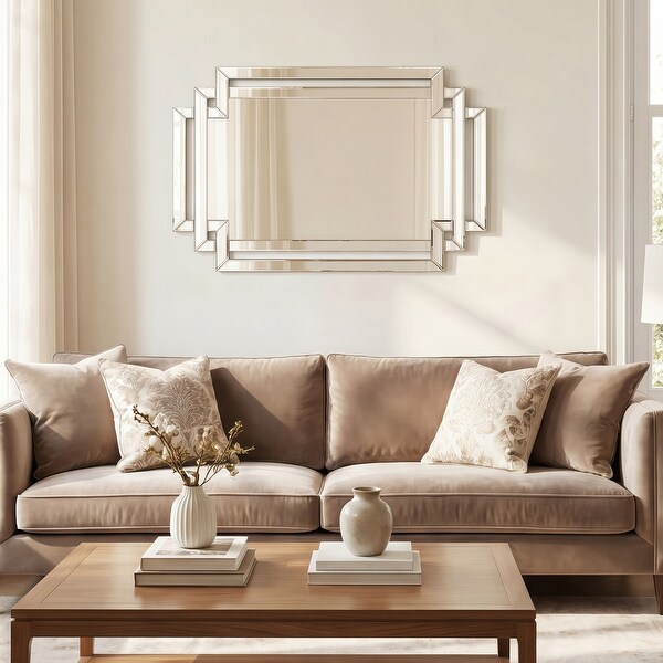 Crosspath Beveled Framed Rectangular Wall Mirror - 30