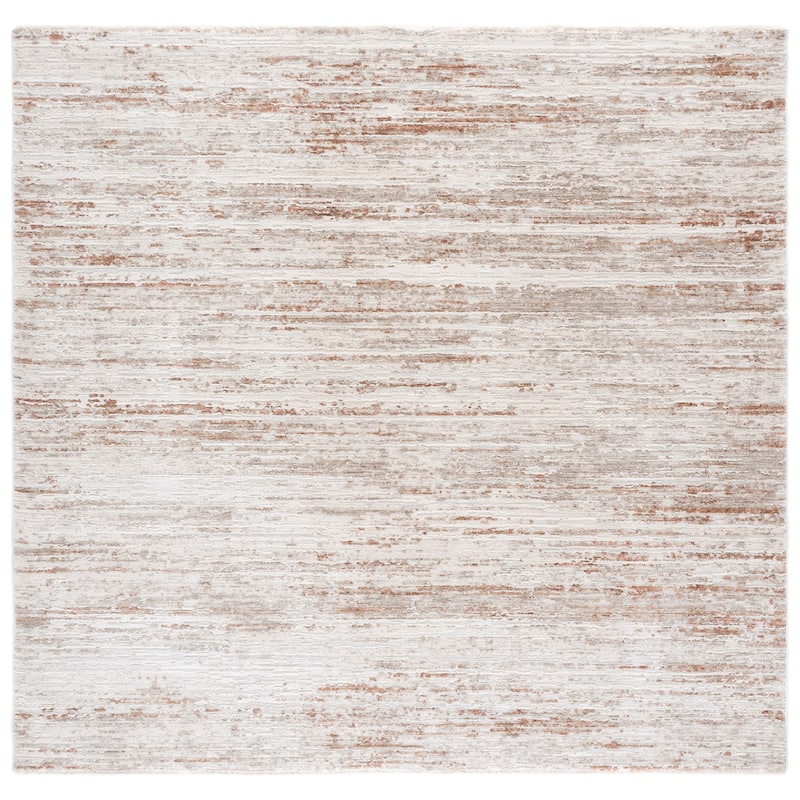 SAFAVIEH Kendal Chelo Traditional Rug - 6'7" Square - Ivory/Grey Rust