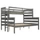 preview thumbnail 9 of 10, Grey Twin XL over Queen Bunk Bed with Detachable Design and Safety Features for Bedroom