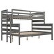 preview thumbnail 12 of 10, Twin XL over Queen Bunk Bed with Ladder, Gray