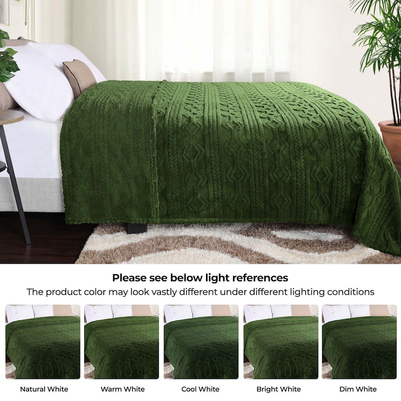 Superior Arctic Boho Jacquard Plush Fluffy Fleece Blanket