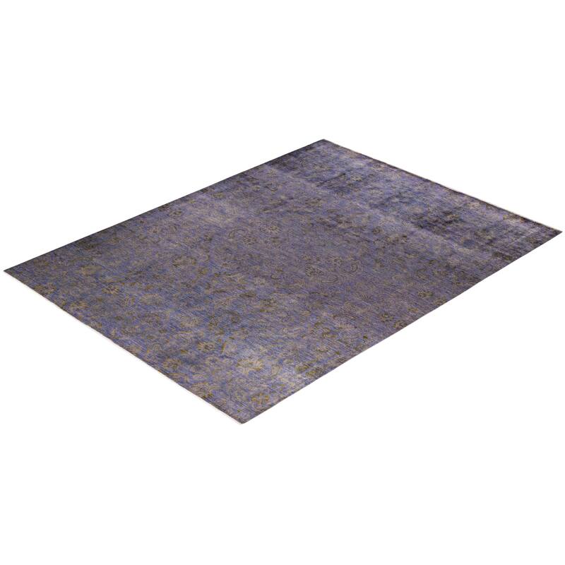 Overton Hand Knotted Wool Vintage Inspired Modern Contemporary Suzani Purple Area Rug - 9' 1" x 11' 8"