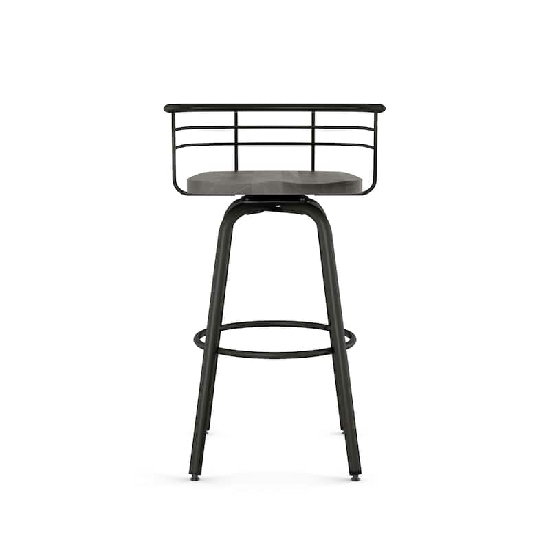 Amisco Brisk Swivel Counter Stool with Distressed Wood Seat