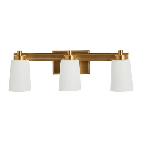 Robert Stevenson Lighting Sullivan Park - Frosted Glass and Metal 3-Light Vanity Light