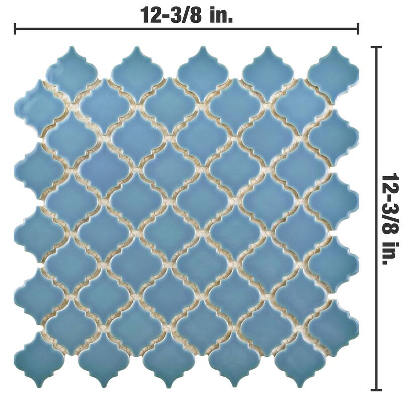 Merola Tile Hudson Tangier Light Blue 12-3/8" x 12-3/8" Porcelain Floor and Wall Tile