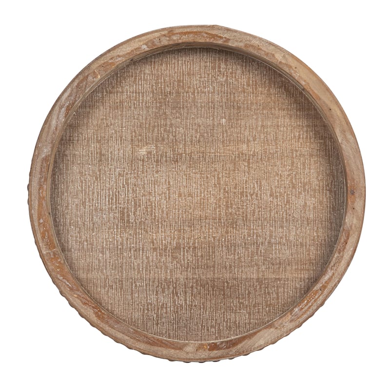 Round Decorative Wood Tray
