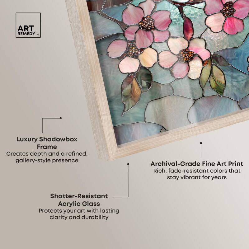Shimmering Spring Blossoms II Shadowbox by Art Remedy