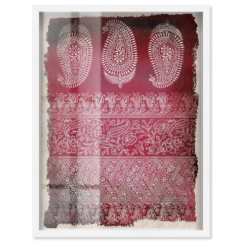 Burgundy Stamps Shadowbox by Art Remedy - White - 30" x 36"