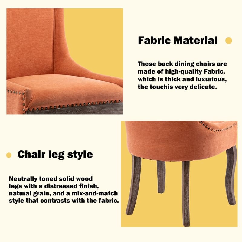 Thickened Side Dining Chair with Solid Wood Legs Set of 4