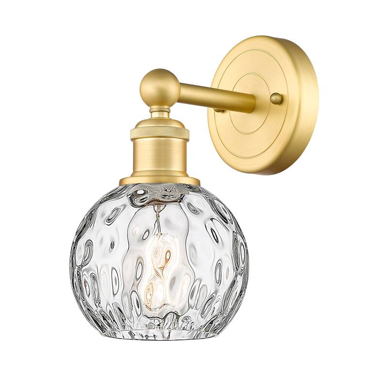 Innovations Lighting 616-1W-11-6 Athens Water Glass Sconce Athens - Satin Gold / Clear Water Glass