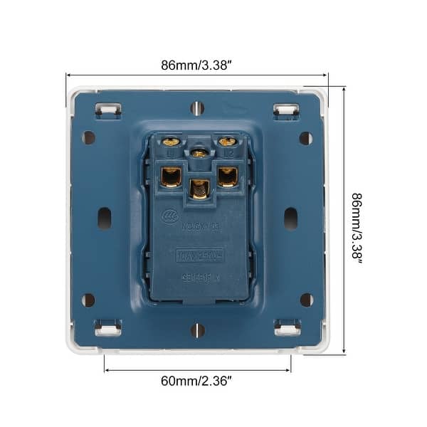 Light Switch Wall Panel Push Button 2 Gang 1 Way White 250V 10A