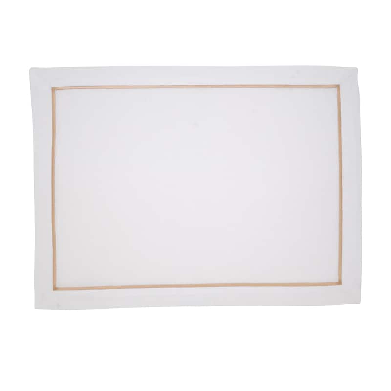 Embroidered Line Design Placemat (Set of 4) - 14"x20" - Champagne