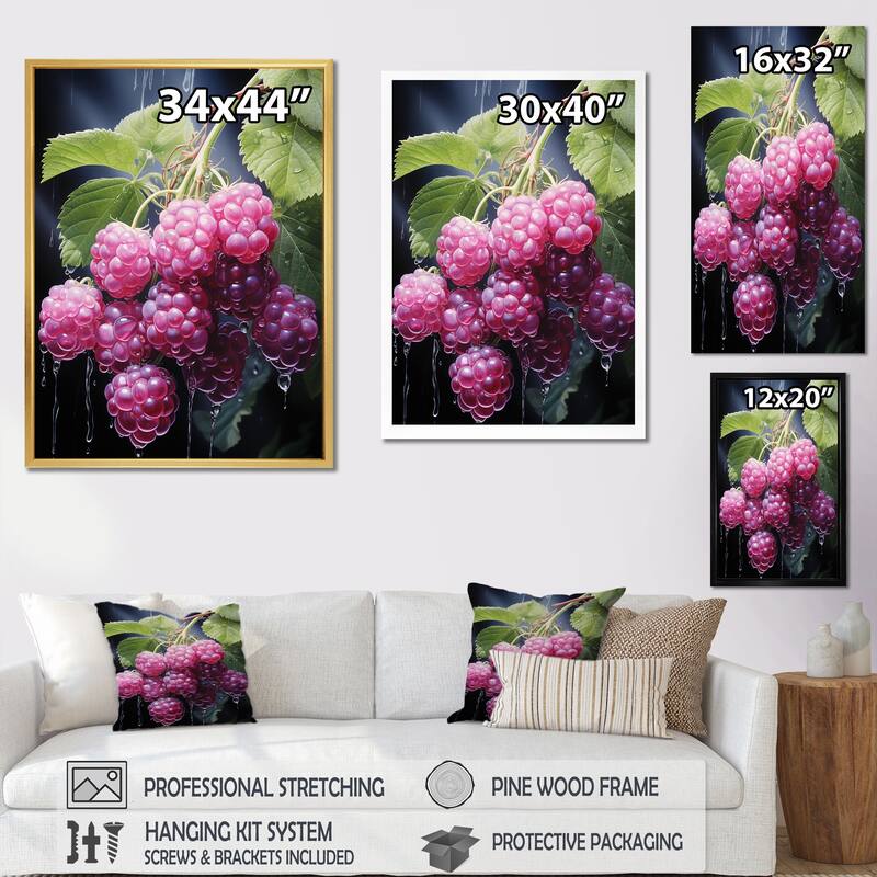 Designart "Lustrous Lilac Raspberry Radiance I" Fruits Wall Art
