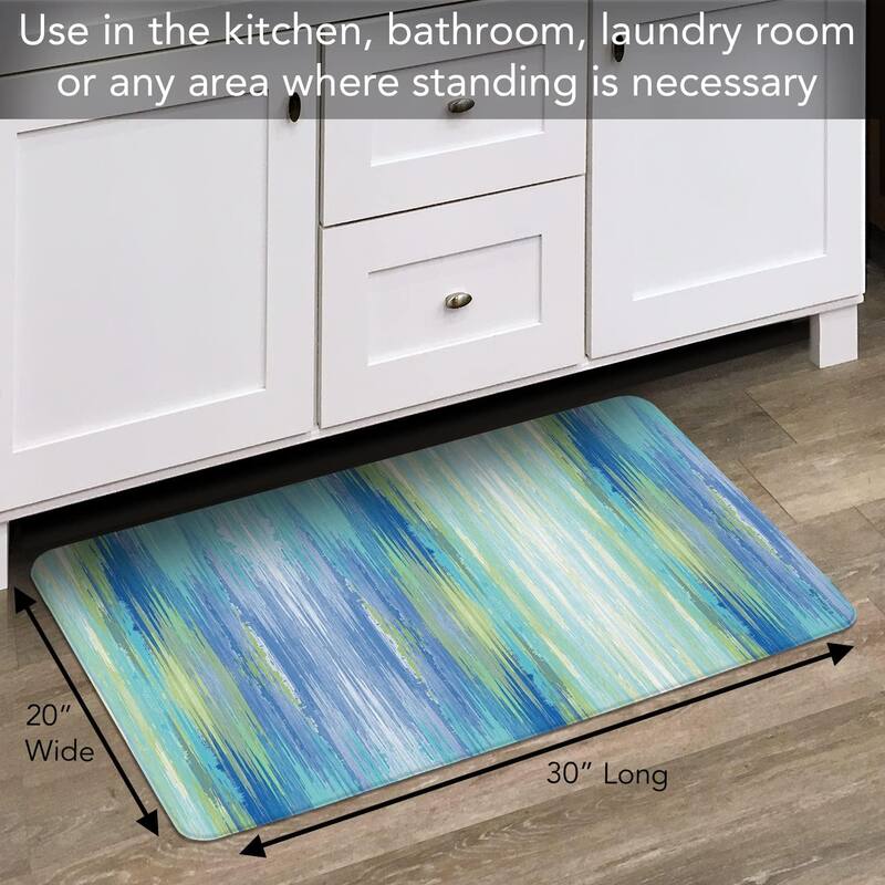 Swash 30” x 20” Decorative Vinyl Comfort Floor Mat Manufactured in The USA, Waterproof, Reduces Muscle Fatigue, Easy to Clean