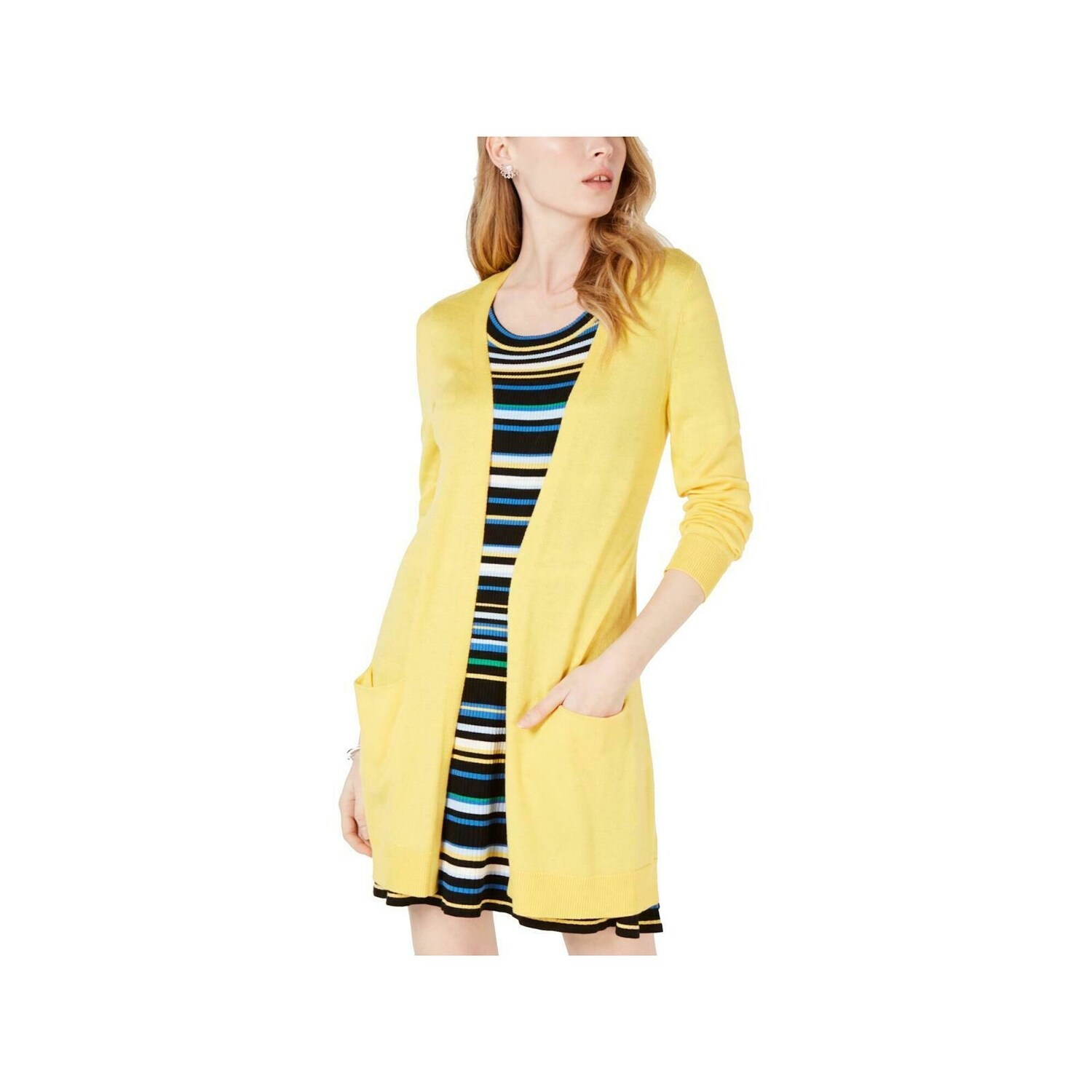 womens mustard cardigan sweater