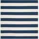 preview thumbnail 41 of 148, SAFAVIEH Handmade Montauk Caspian Stripe Cotton Flatweave Rug 10' x 10' Square - Navy/Ivory