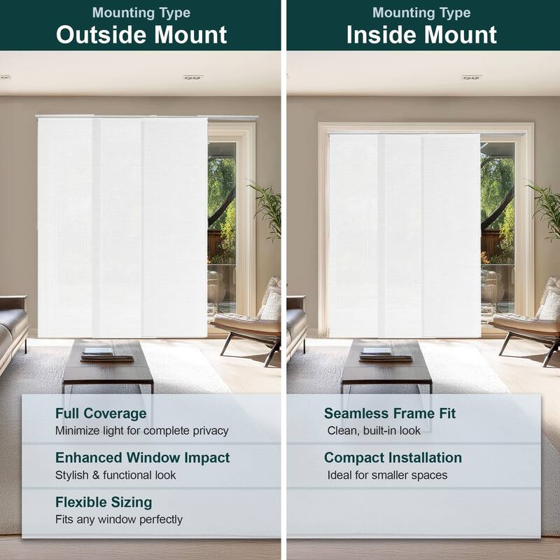 CHICOLOGY Adjustable Sliding Panels, 4-Rail Track, Vertical Blinds, Pation Door Curtain, Room Divider