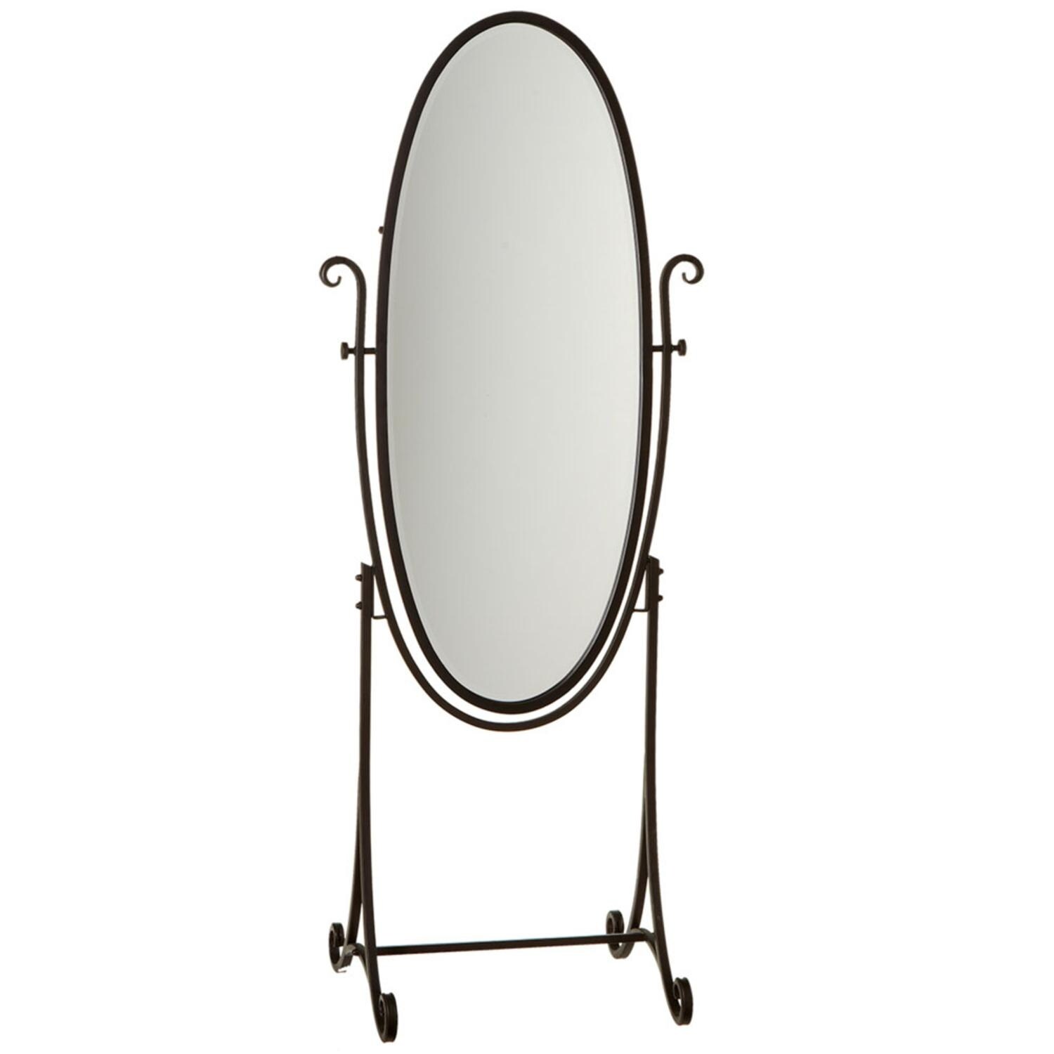 Shop 69 Black Oval Free Standing Decorative Mirror With Antique