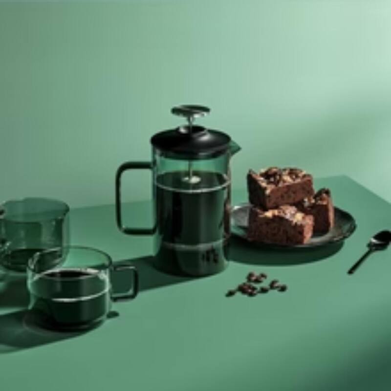 AdHoc Impact French Press Coffee Maker in Grey Glass 600ml