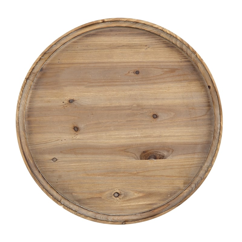 Wood Round 3-Tiered End Table with Legs