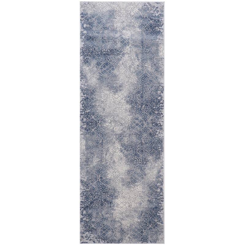 Modern Transitional Loane Grey Blue Rug - 2'7" x 8'0"