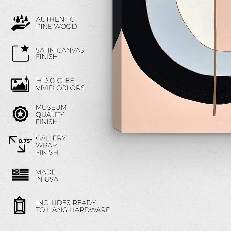 Wynwood Studio Canvas Abstract Stop it Black and Light Pink Modern & Contemporary Wall Art Canvas Print