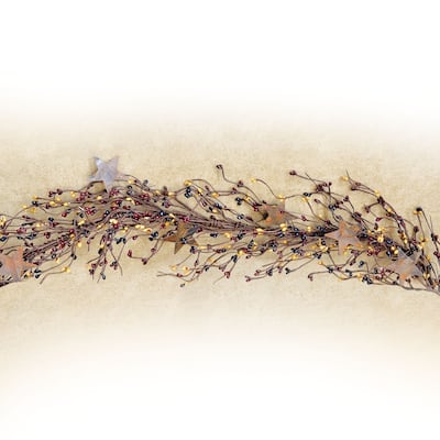 Pip Berry Garland With Stars Country Mix 40" - Brown