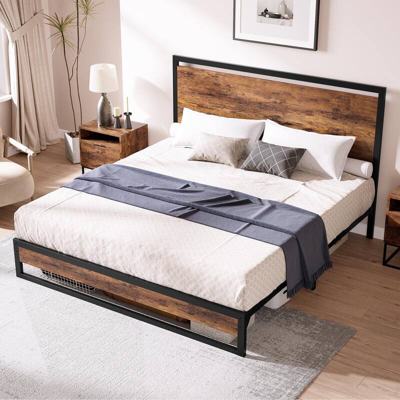 6/12 Inch Twin/Full/Queen/King Metal Platform Bed Frame