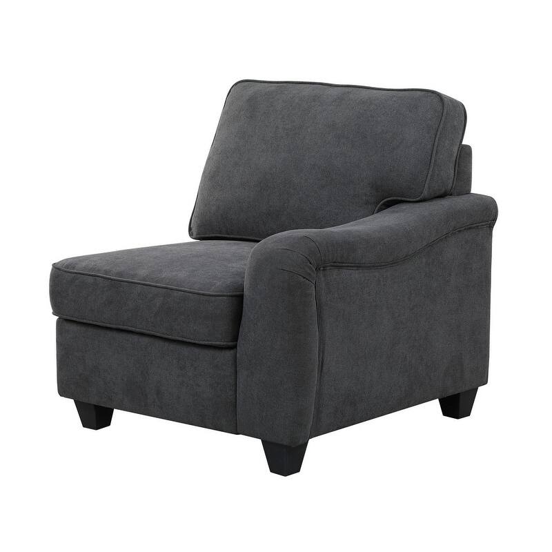 Leo Dark Gray Woven 8Pc Modular L-Shape Sectional Sofa and Ottoman