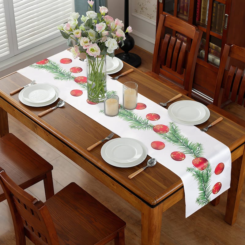 Violet Linen Seasonal Christmas Holiday Harmony Garland Table Runner