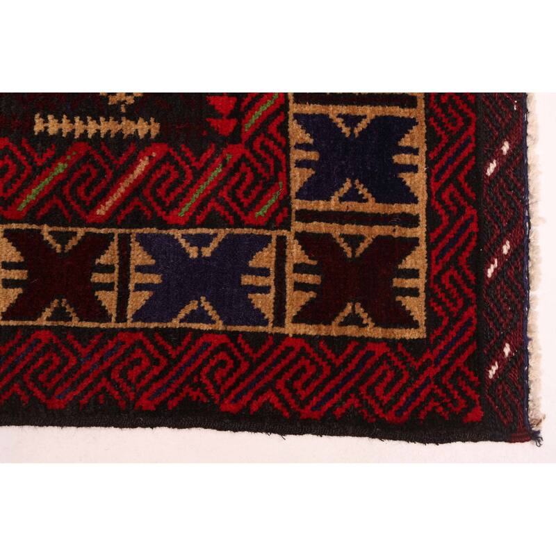 ECARPETGALLERY Hand-knotted Teimani Red Wool Rug - 3'8 x 6'4