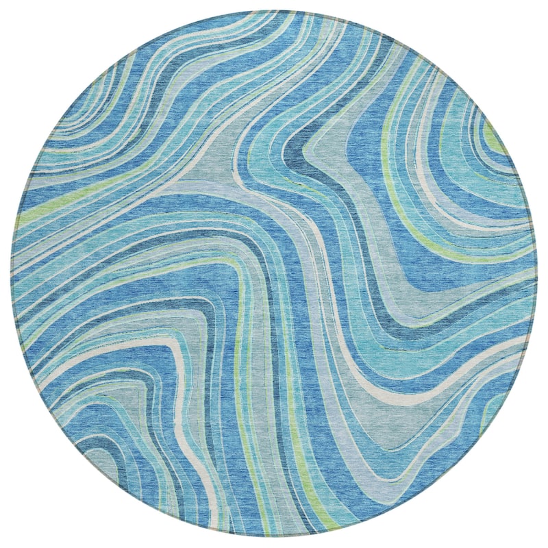 Machine Washable Indoor/ Outdoor Chantille Contemporary Abstract Rug